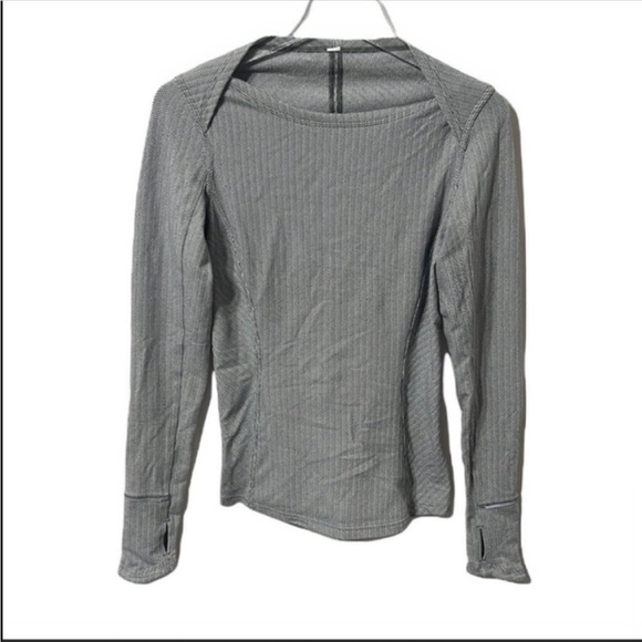 Lululemon Kanto Catch Me Herringbone Long Sleeve Top Size 6 - Picture 4 of 9